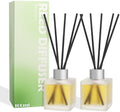 Reed Diffuser, Citrus & Orange Scented Oils Home Fragrance, 3.4fl oz(100ml) Long Lasting Fruity Air Freshener, Essential Oil for Bathroom Guest Room Decor (2 Pack)