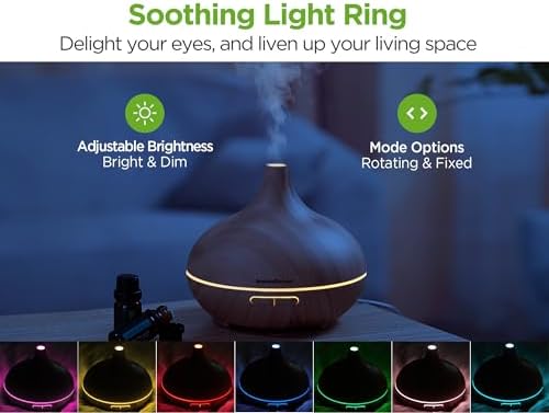 InnoGear 400ml Aromatherapy Essential Oil Diffuser 10 Oils Gift Set, Yellow