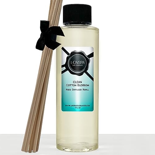 Clean Cotton Blossom Diffuser Oil - Luxury Essential Oils for Diffuser Refill & Air Freshener Room Spray - Long-Lasting & Natural Home Fragrance, Scented Oil for Diffusers, USA Made, 4oz