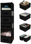 GRANNY SAYS Hanging Closet Organizer with 5 Drawers & 6 Shelves, Black
