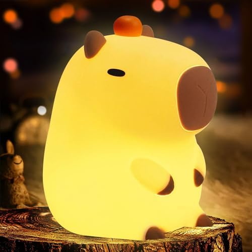 YR YRHH-PET Orange Capybara Cute Night Light, LED Squishy Novelty Lamp