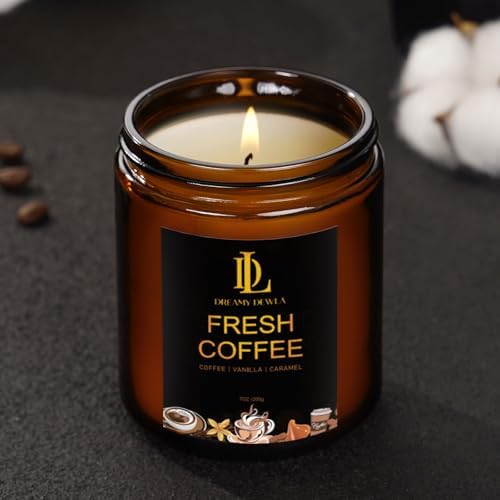 Fresh Coffee Candles, Coffee Scented Candle, Natural Soy Candles for Home Scented, Long Lasting with 50 Hour Burn Time, Gifts for Men Women