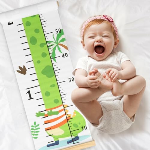 Growth Height Chart for Kids, Removable 79"x7.9" (Dinosaur)
