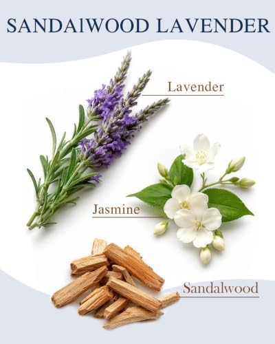 M&SENSE Reed Diffuser, Sandalwood Lavender, 7.7 oz Natural Essential Oil