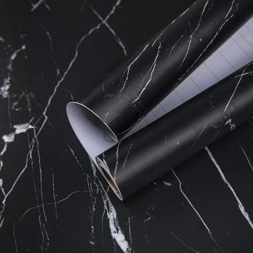 Marble Contact Paper Black Peel and Stick Wallpaper for Kitchen Countertop