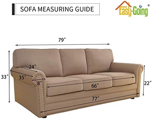 Easy-Going Stretch Couch Covers for Sofa Washable Large Bluestone