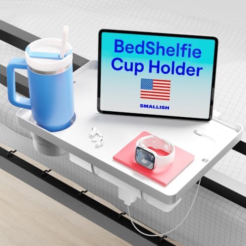 BedShelfie Bedside Shelf for Dorm Room - Dorm Essential 2.0, White