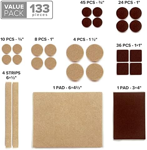 Felt Furniture Pads X-PROTECTOR 133 PCS Premium Furniture Pads - Felt Pads
