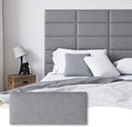 Peel and Stick Upholstered Headboard King Size, 12 Panels
