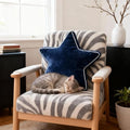 Star Pillow - 22" Large Star Shaped Throw Pillow, Decorative Floor Cushion, Accent Pillow for Sofa, Couch & Bedroom, Navy