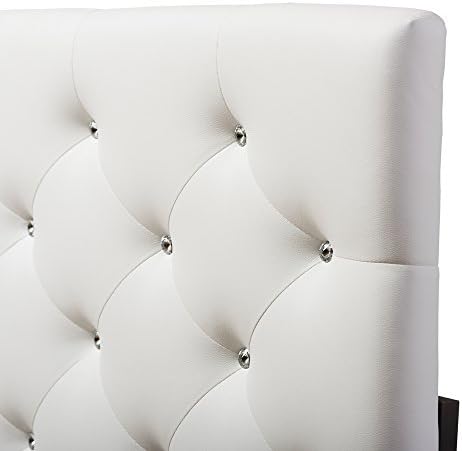Baxton Studio Viviana Modern and Contemporary White Faux Leather Upholstered Button-Tufted Full Size Headboard