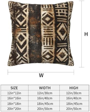 Brown Geometric Decorative Throw Pillow Covers 18x18 Inch Set of 4