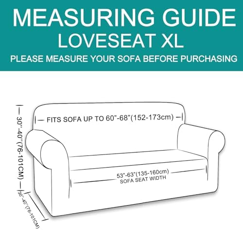 U-NICE HOME Oversized Stretch Loveseat Couch Cover, Burgundy
