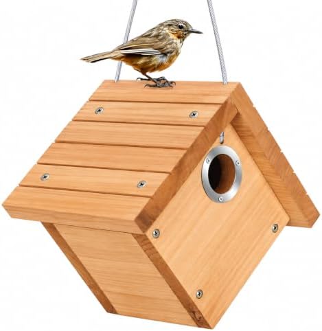 Gtongoko Wren Bird Houses for Outside with 1-1/8" Entrance Log Color 1 Pack