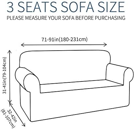 JIVINER High Stretch Couch Covers for 3 Cushion Couch 1-Piece Jacquard Elastic Sofa Slipcovers Anti Slip Sofa Cover with Elastic Bottom Furniture Protector for Kids Pets (Sofa, Pea Green)