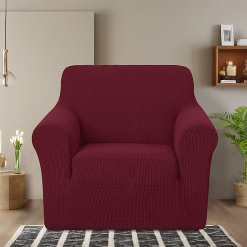 U-NICE HOME Stretch Recliner Chair Cover Armchair Slipcover, Burgundy