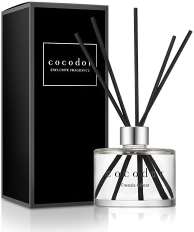 COCODOR Signature Reed Diffuser Set/Freesia&Pear / 6.7oz /1 Pack/Home Fragrance Diffuser, Oil Scent Diffuser for Bathroom Shelf Decor