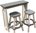 Single Bar Set Includes 2 Barstools Deep Grey Top & Warm Grey Base Ideal for Patio Hot Tub Area Backyard Durable WeatherResistant Design Easy Nohardware Assembly Proudly Made in USA