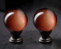 2 Pcs Lamp Finials, Ball Shaped Tawny Crystal Glass with Bronze Finish Screw Knob Base for Lamp Shade Top Cap, Decoration Accessories for Table and Floor Lamps (2 Inches Tall)