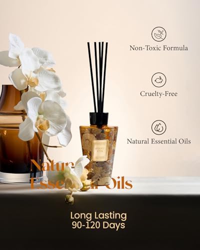 M&SENSE Reed Diffuser Set, Neroli Noir, 8.79 oz Natural Essential Oil