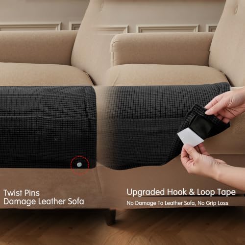 SUBRTEX Stretch Couch Arm Covers Set of 2, Non-Slip Sofa Armrest Slipcovers