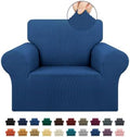 KEKUOU Stretch Chair Sofa Slipcover, Single Couch Cover,Classic Blue