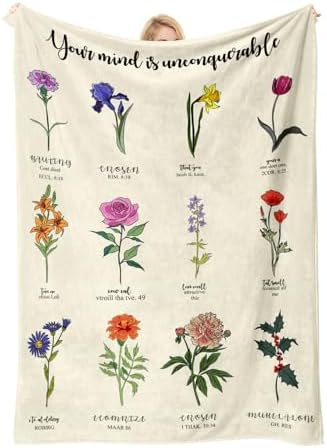 Christian/Inspirational/Religious/Spiritual/Birthday Gifts for Women/Adults, First Holy Communion Gifts for Girls, Soft Throw Blankets for Women 40"x 50"