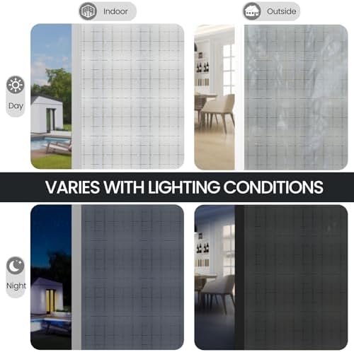 ADD.HERES Window Privacy Film, Glass Decorative Static Cling, 17.5" x 78.7"