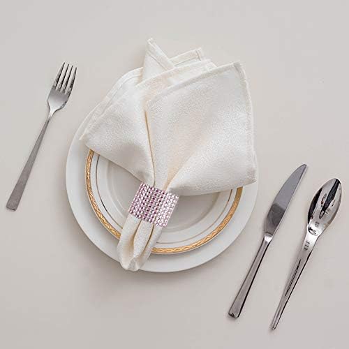 Accmor 100pcs Napkin Rings, Pink Napkin Rings Buckles