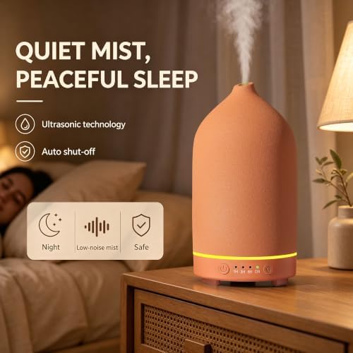 Gooamp 200ML Ceramic Essential Oil Diffuser for Home, Stone Diffuser