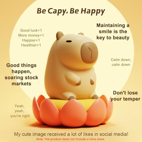 YR YRHH-PET Capybara Cute Night Light, Kid Squishy Lamp Capibara Stuff Gift