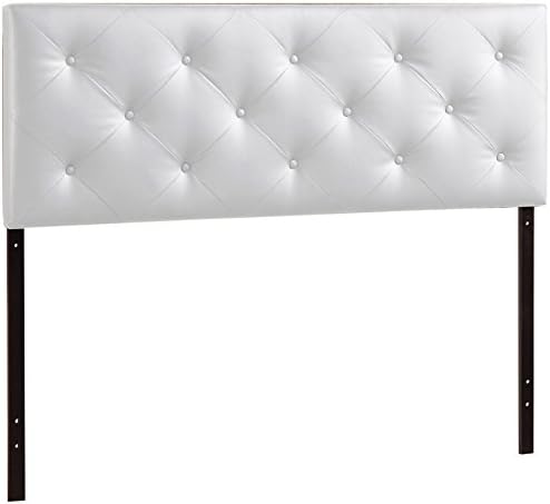 Baxton Studio Baltimore Queen Faux Leather Headboard, 61.5-inch W x 3.15-inch D x 22.5-inch H, White