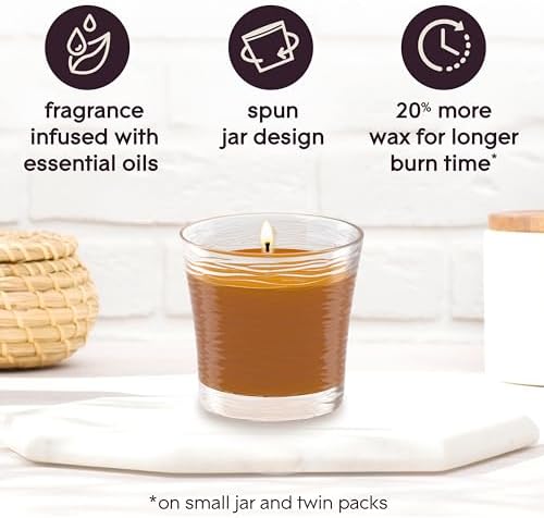 Glade 1-Wick Scented Candle Jar, Cashmere Woods, Air Freshener Infused with Essential Oils, 4.08 Oz, 3 Count