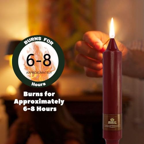 NJAO HOO Christmas Short Taper Candle 7 Inch Christmas Candlesticks Red and Green Unscented Dripless for Home Dinner Decor Party, 4 Pack