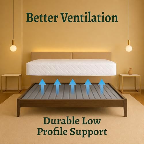 Treaton, 0.75-Inch Heavy Duty Vertical Wooden Bunkie Board/Bed Slats, King, Grey