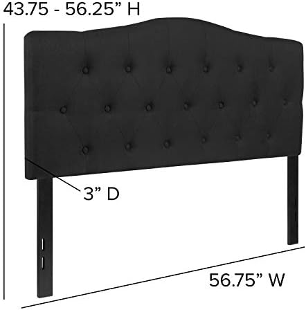 EMMA + OLIVER Black Full Tufted Headboard