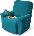 KEKUOU Recliner Chair Covers, 1-Piece Lazy Boy Recliner Covers,Peacock Blue