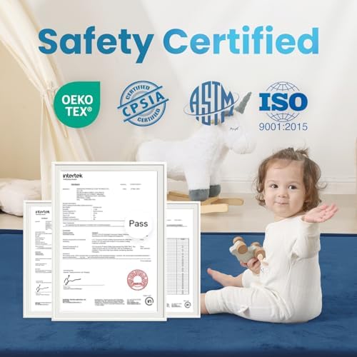 1.3" Thick Baby Play Mat for Floor,59x71 Padded Playpen Mat, Non-Slip