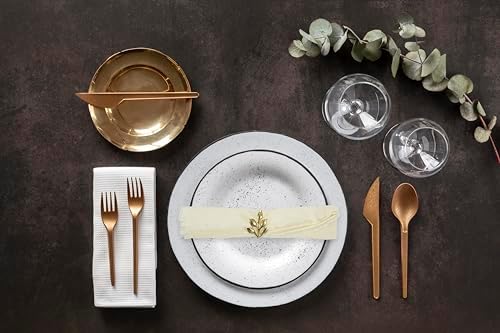 ACCENTHOME Cream Cotton Linen Napkin Set of 6 18x18 inch Dinner Napkins