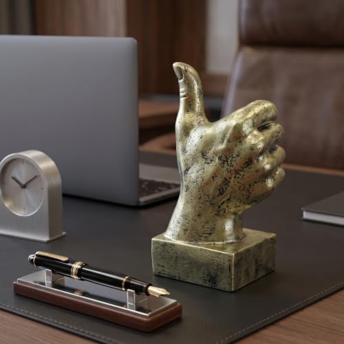Nice purchase Hand Finger Gesture Desk Statues Fingers Sculpture Creative Home Living Room Cabinet Shelf Decoration (Thumbs-up in Gold)