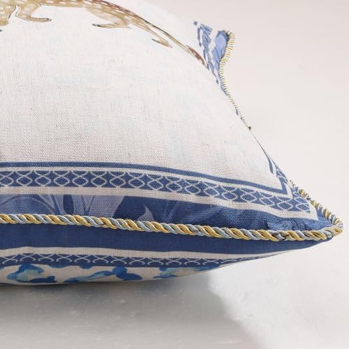patdrea Designer French Vintage Leopard Printed Pillow Cover,18"x18"