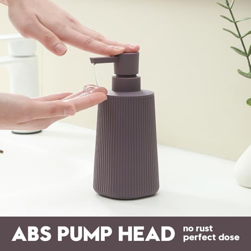 YAUKPH Small Soap Dispenser for Bathroom and Kitchen Matte Purple