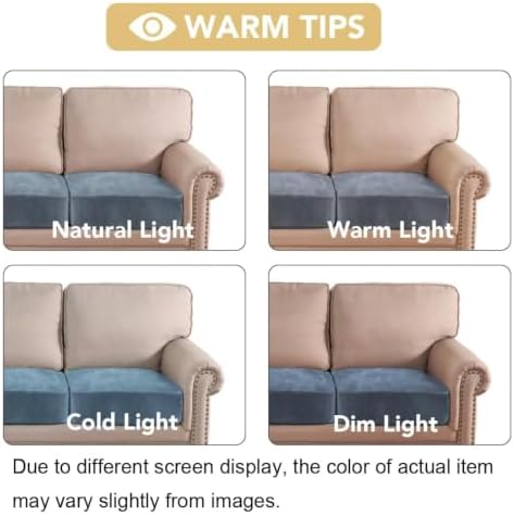 H.VERSAILTEX Velvet Stretch Couch Cushion Cover Plush Cushion Slipcover for Sofa Cushion Furniture Protector Seat Cushion Sofa Cover (3 Piece Sofa Cushion Covers, Stormy Blue)