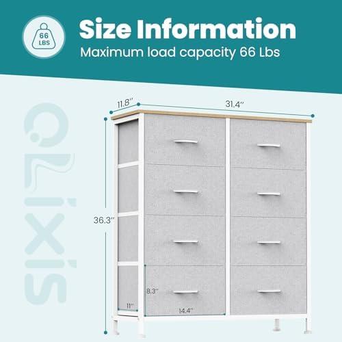 OLIXIS 8 Drawer Storage Dresser for Bedroom, Closet Organizers Units