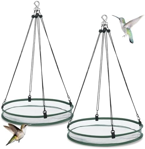 FoldTier 2 Pack 16 in Bird Feeders Seed Catcher for Outdoor, Hanging Tray