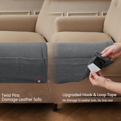 SUBRTEX Stretch Couch Arm Covers Set of 2, Non-Slip Sofa Armrest Slipcovers