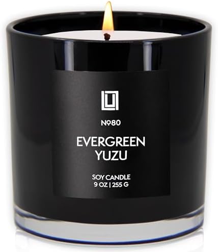 Lulu Candles | Evergreen Yuzu | Luxury Scented Soy Jar Candle | Hand Poured in The USA | Highly Scented & Long Lasting (9 Oz.)