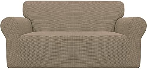 Easy-Going Stretch Loveseat Couch Covers Washable Natural