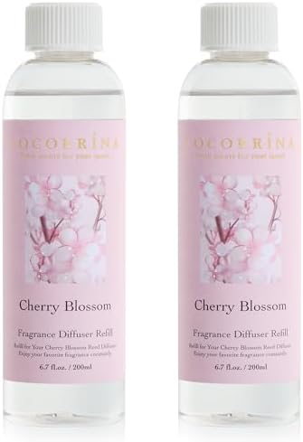 COCORRÍNA Refill - Cherry Blossom 2 Pack Reed Diffuser Oil Refill for Home,Bathroom