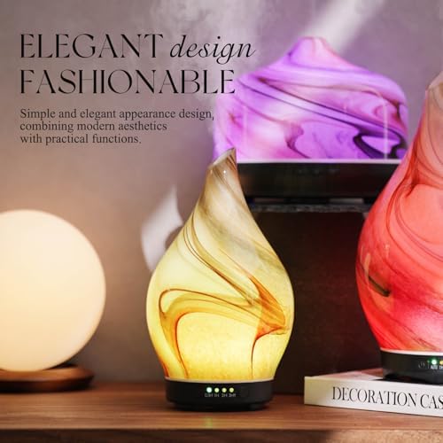 Porseme Essential Oil Diffuser 150ml Handmade Glass Diffuser 6H Runtime